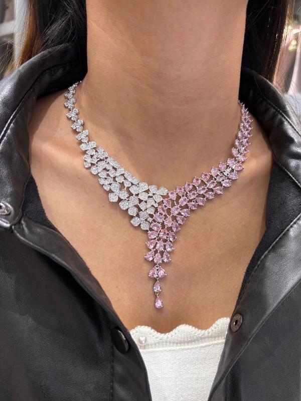 Cz Purple Tanzanite  Necklace