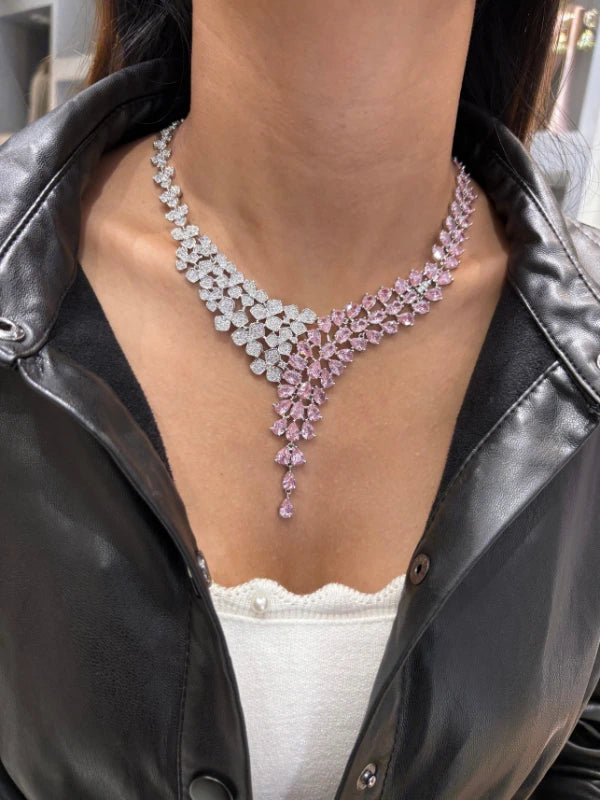 Cz Purple Tanzanite  Necklace