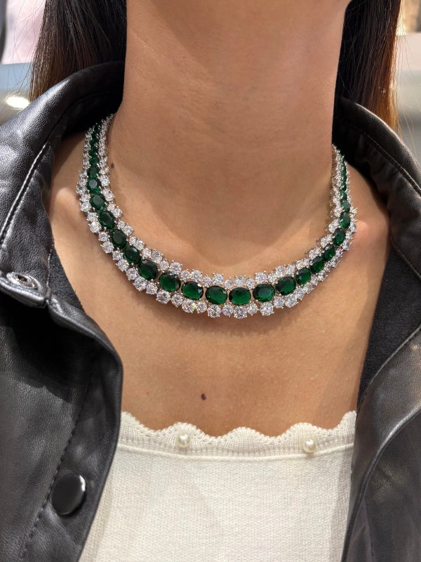 Cz  Emerald  Neckband