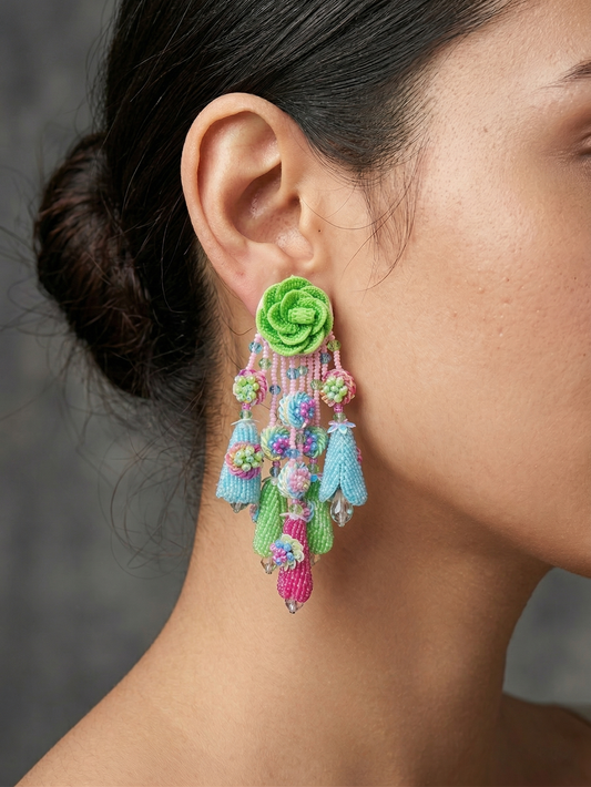 Flower Embroidery Earrings