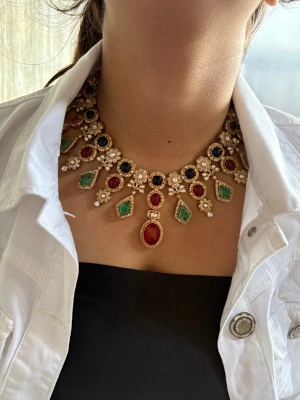 necklace with earrings