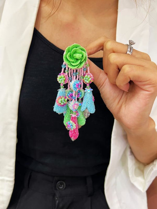 Flower Embroidery Earrings