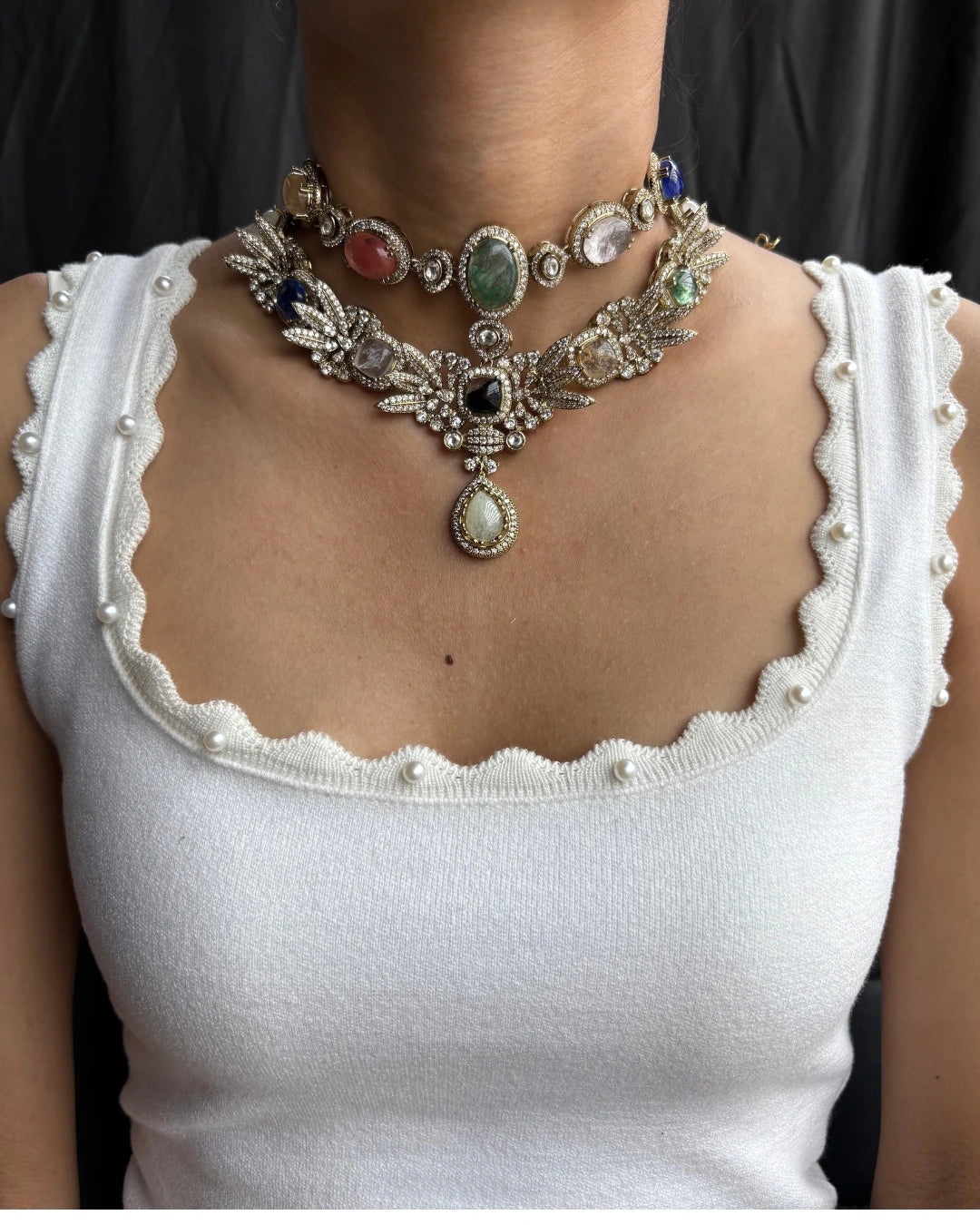 Choker with earrings