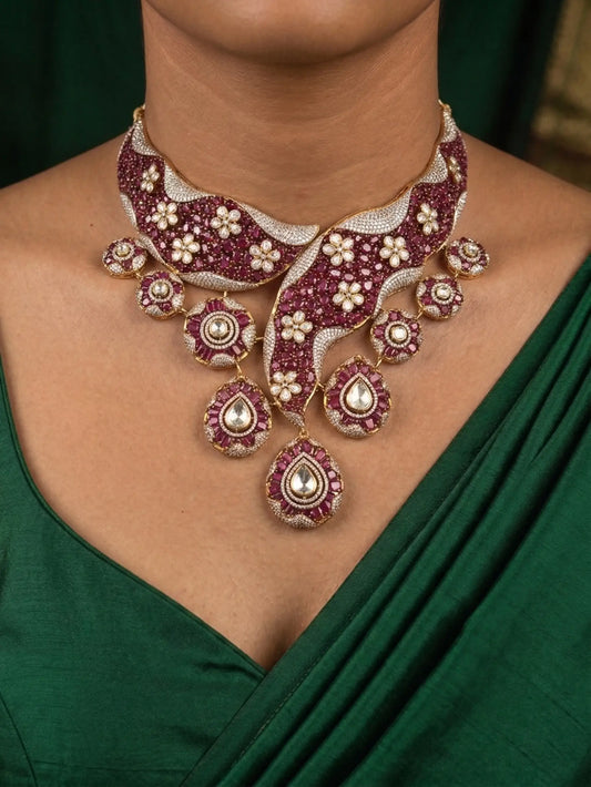 Premium Victorian drop necklace set antique