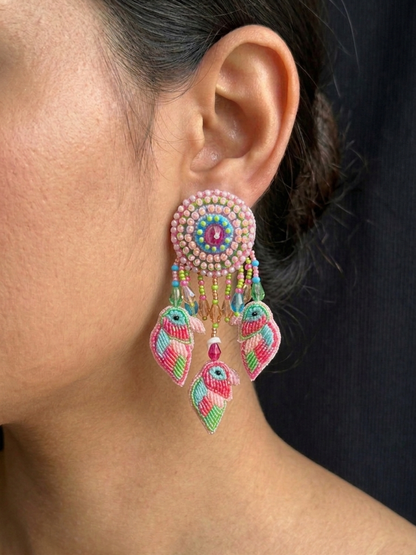 Bird Embroidery Stud Earrings For Women In Latest Earrings Design