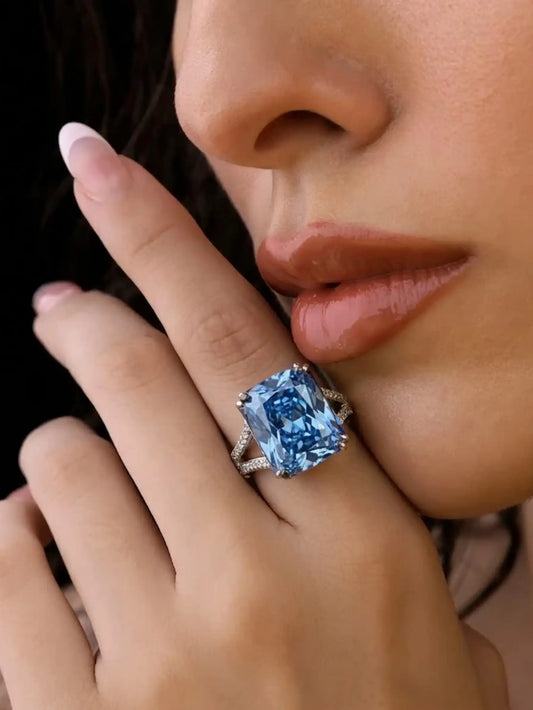 Blue-Silver-Swarovski-Adjustable-Ring-for-Women