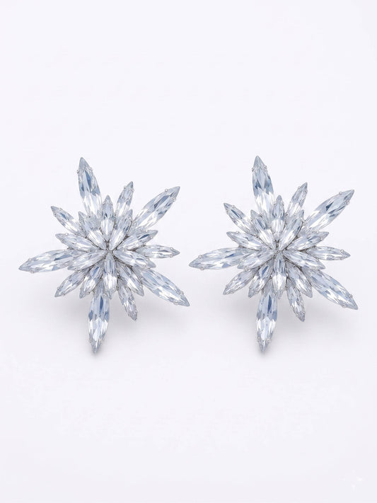 CZ Starfire Stud Earrings For Women | Latest Earrings Design