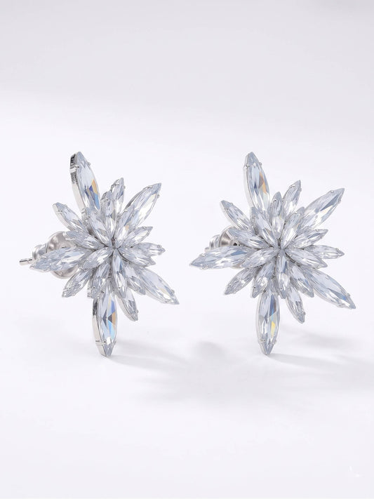 CZ Starfire Stud Earrings For Women | Latest Earrings Design