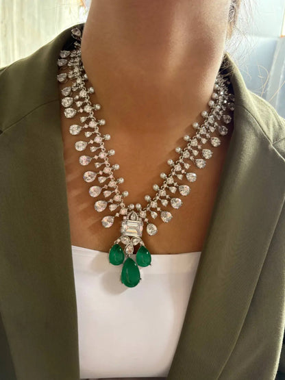 Cz Emerald Long Necklace