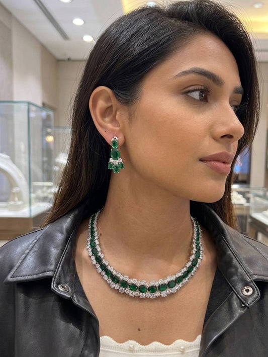 Cz Emerald Neckband