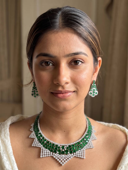 Cz Rose Cut Necklace