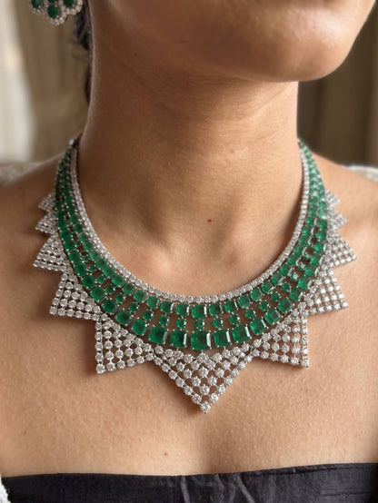 Cz Rose Cut Necklace