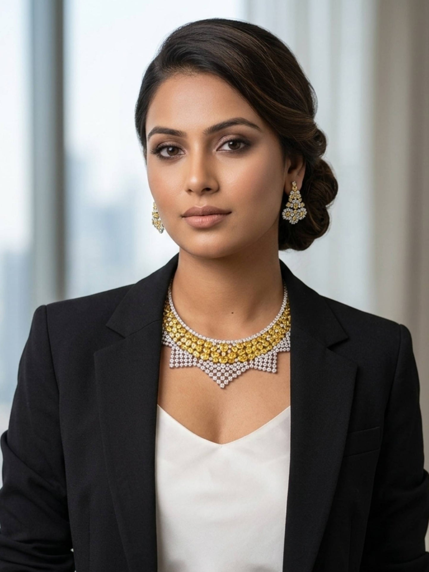 Cz Rose Cut Necklace
