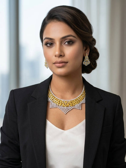 Cz Rose Cut Necklace