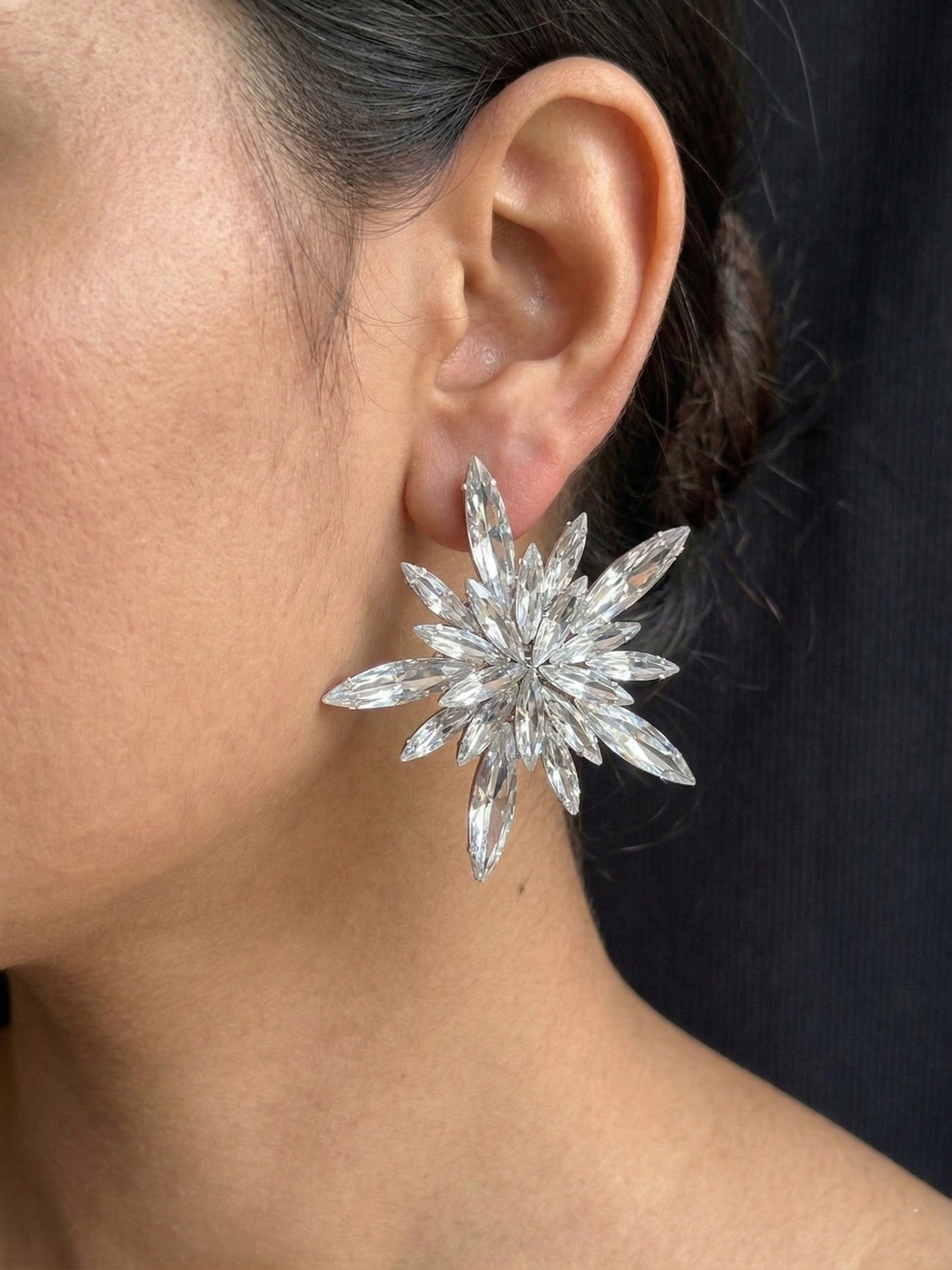 CZ Starfire Stud Earrings For Women | Latest Earrings Design