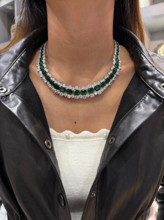 Cz  Emerald  Neckband
