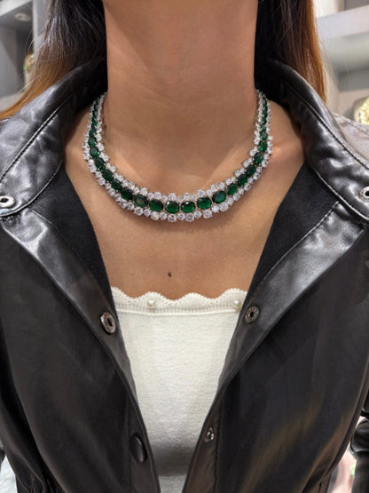 Cz  Emerald  Neckband