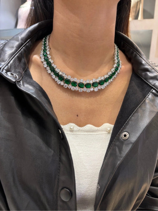 Cz  Emerald  Neckband