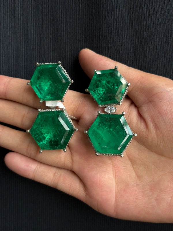 Doublet Green Earrings