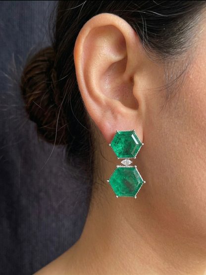 Doublet Green Earrings