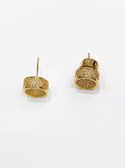 Elegant-Gold-Plated-Pave-Disc-Stud-Earrings1