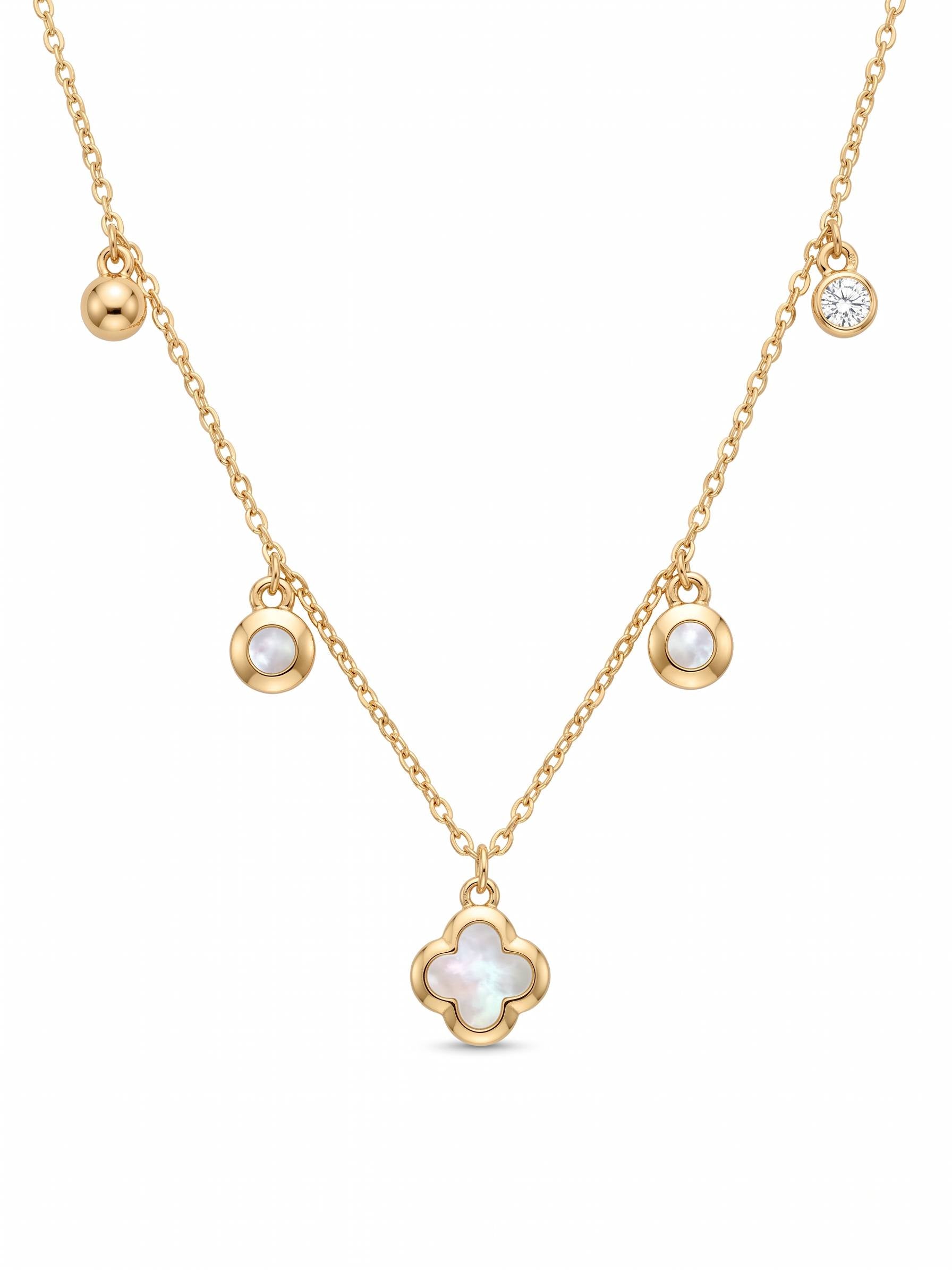 Elegant 925 Silver Anti-Tarnish Clover Pendant with Lightweight Chain for Women & Girls
