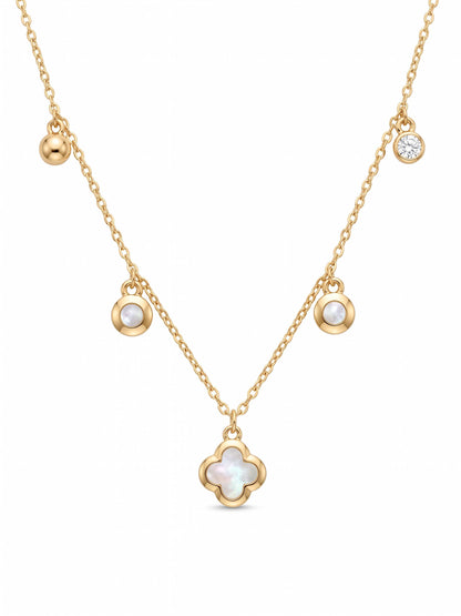 Elegant 925 Silver Anti-Tarnish Clover Pendant with Lightweight Chain for Women & Girls