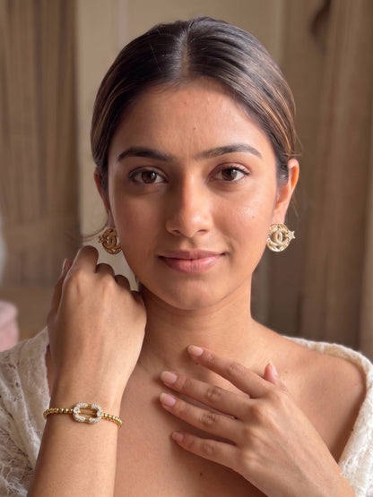Aesthetic Gold Bracelet on Woman's Wrist