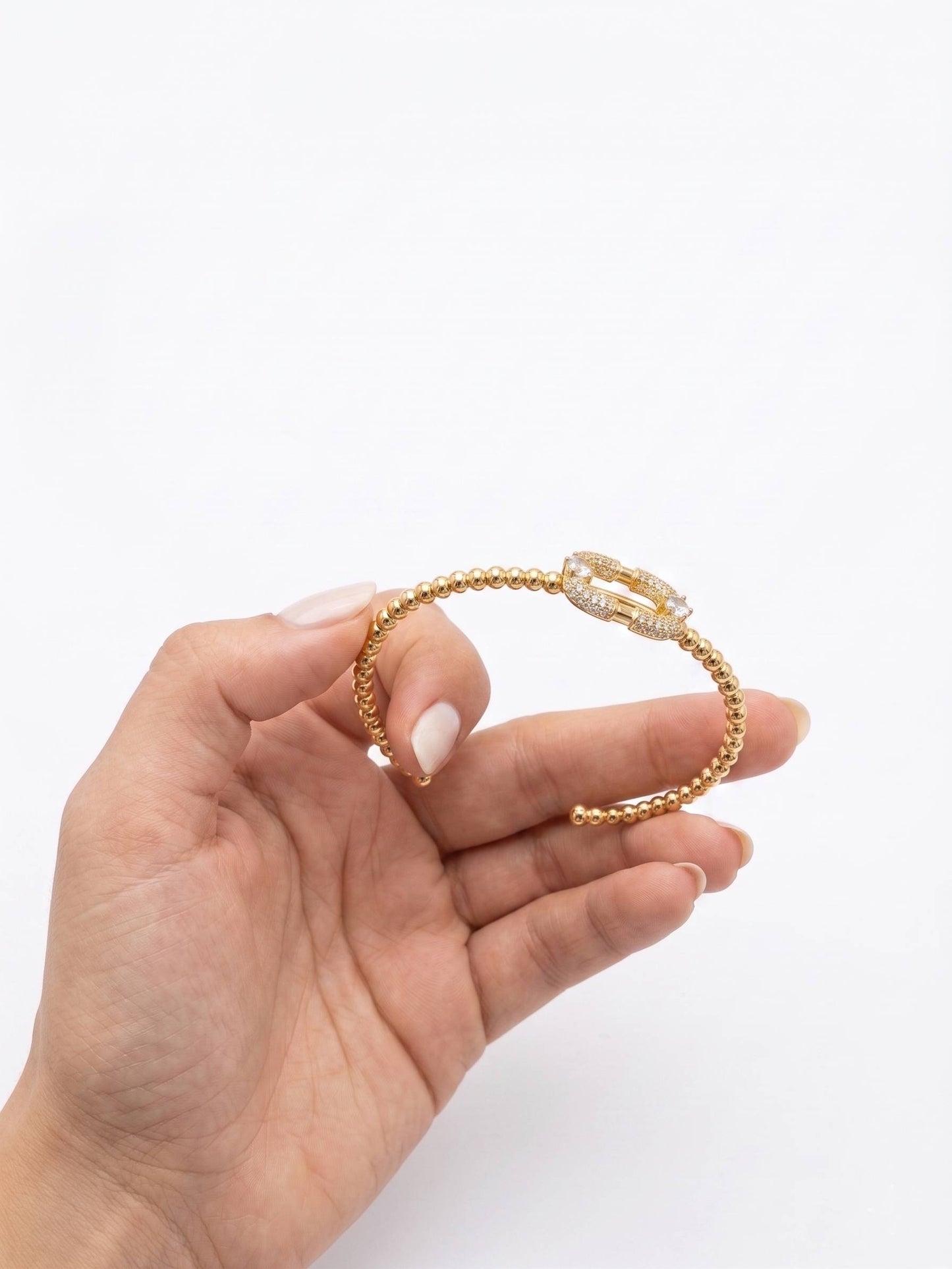 Handcrafted Pave Link Gold Bracelet Product Shot