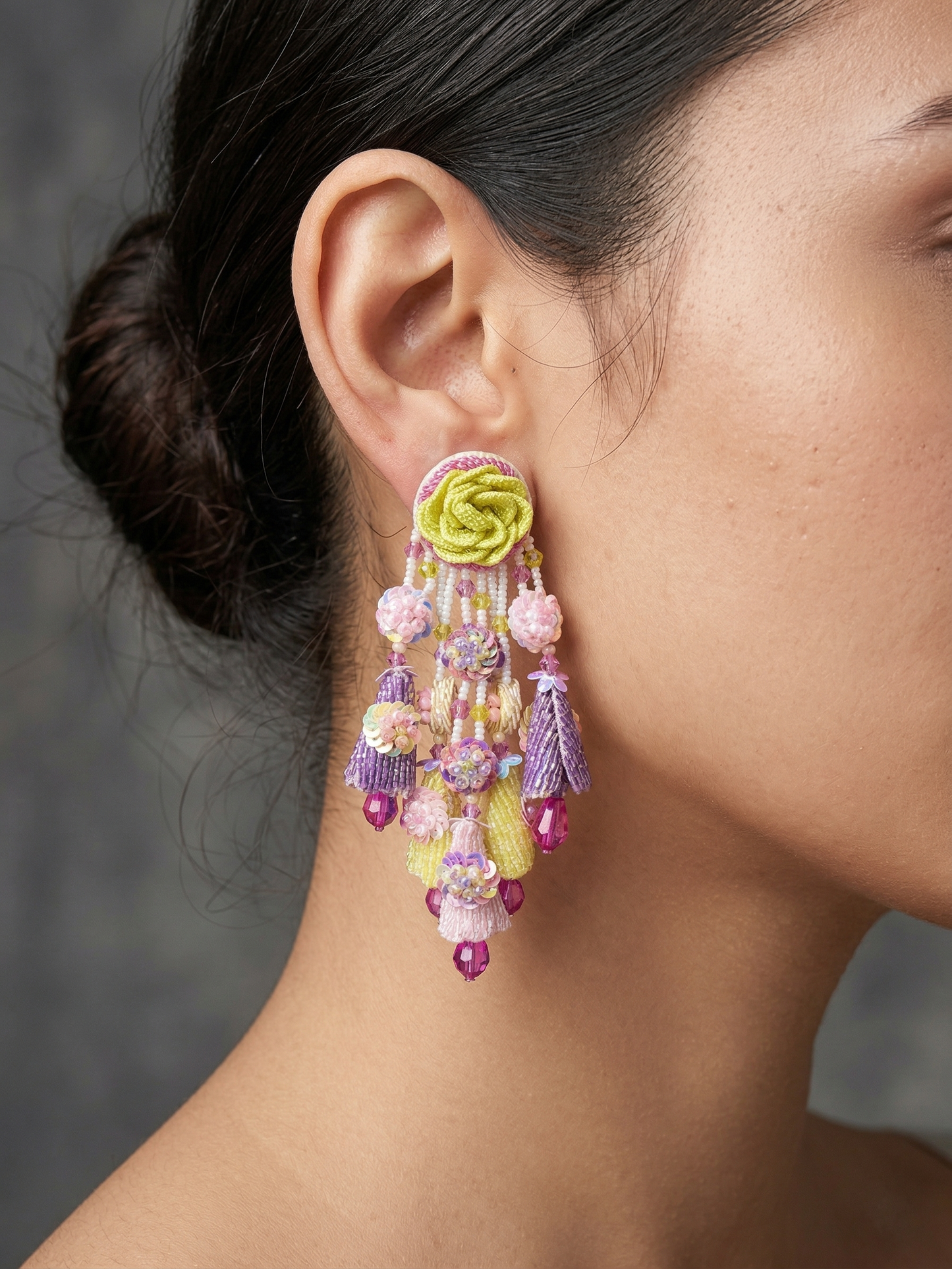 Flower Embroidery Earrings