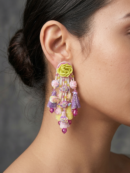 Flower Embroidery Earrings
