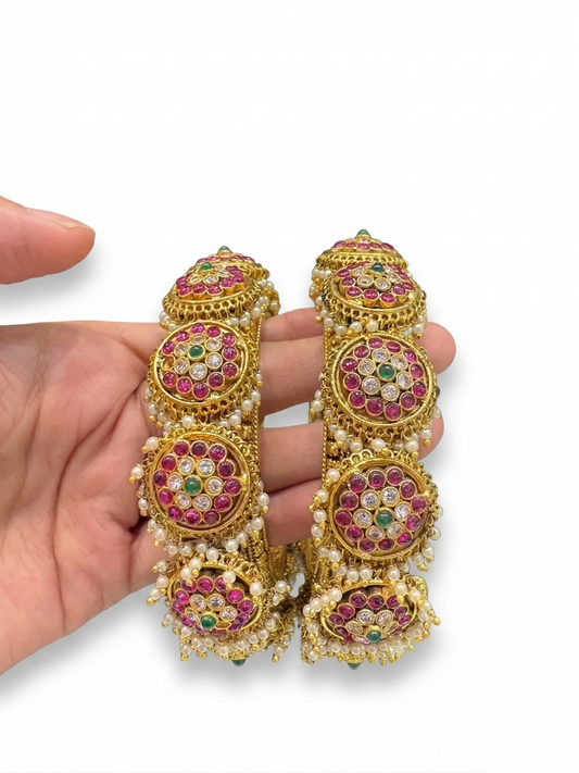 Gold Multi Color Pacheli Kangan