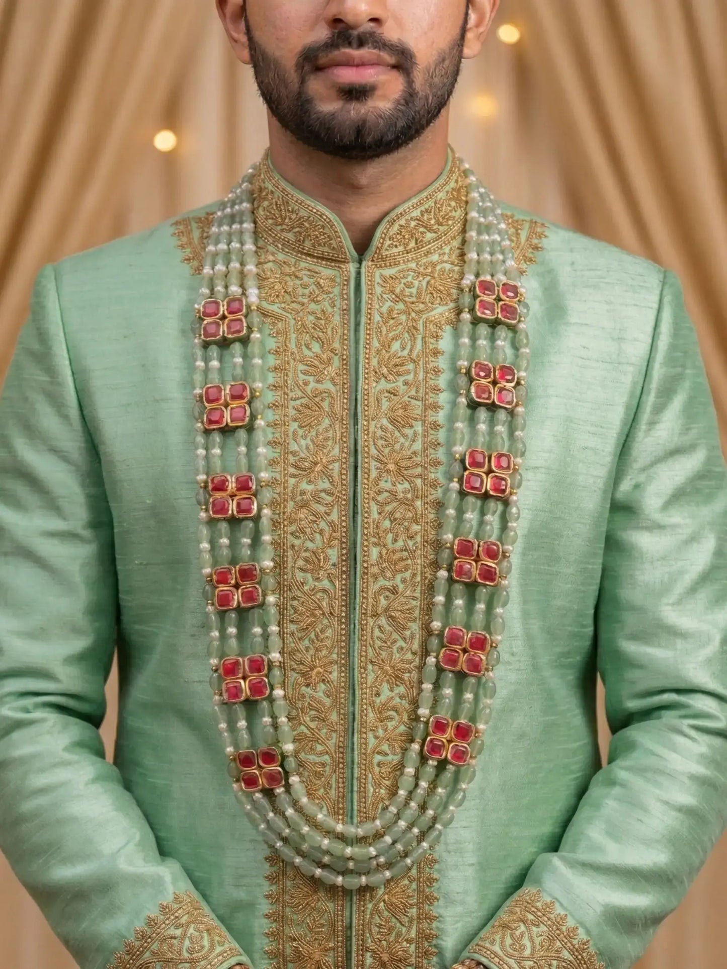 Elegant Multi-Layered Groom Mala