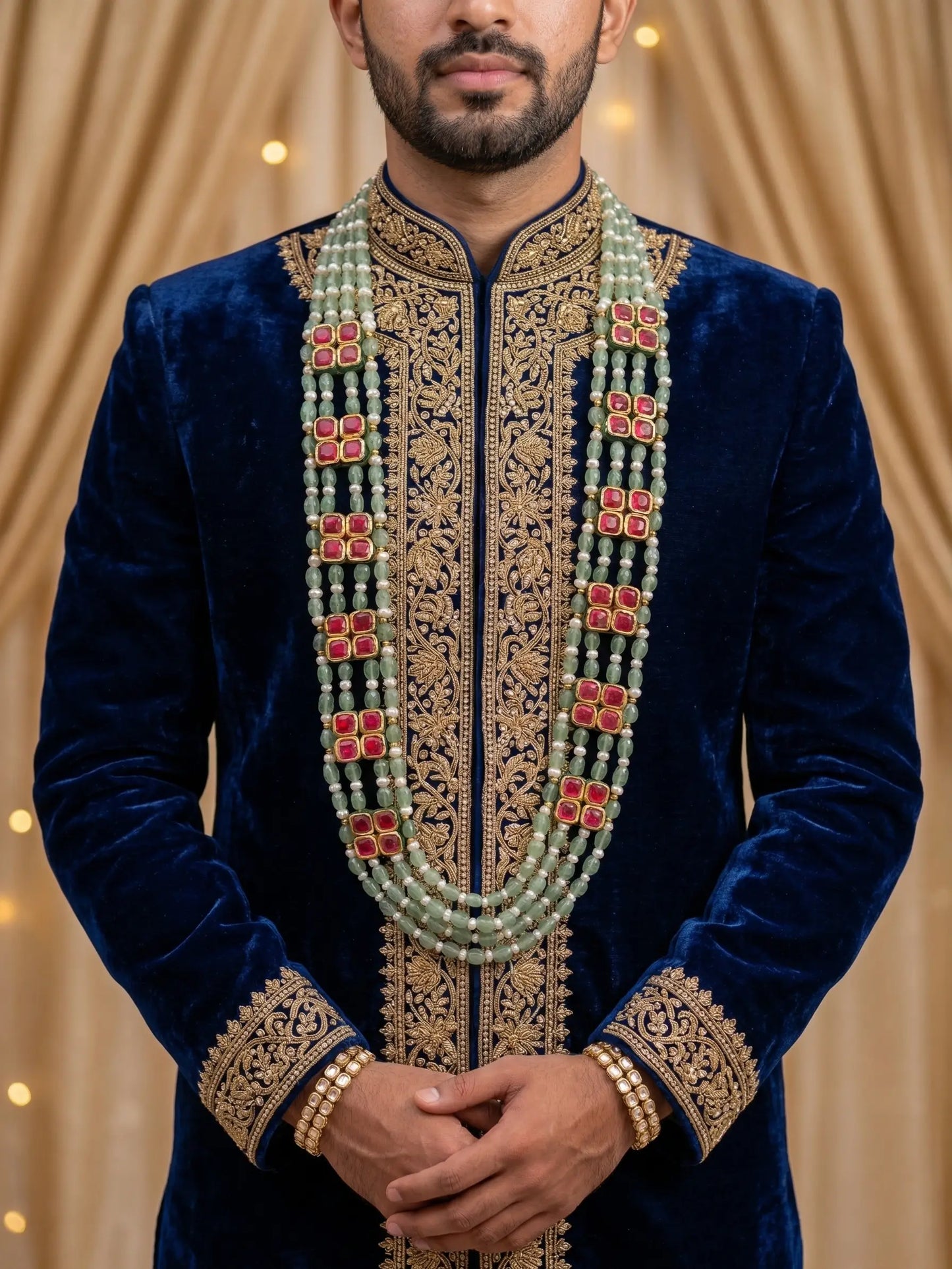 Elegant Multi-Layered Groom Mala