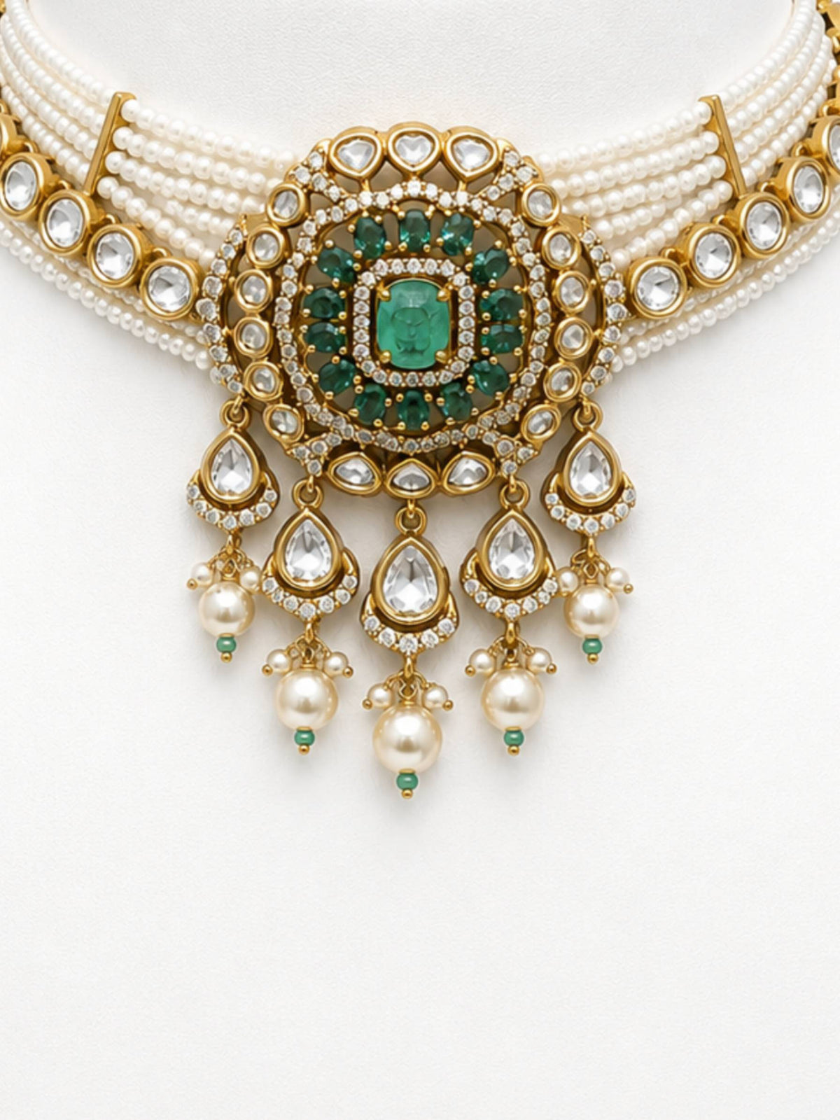 Jewel Street Moissanite Polki Set with Earrings | Choker Set For Women Traditional in Latest Design