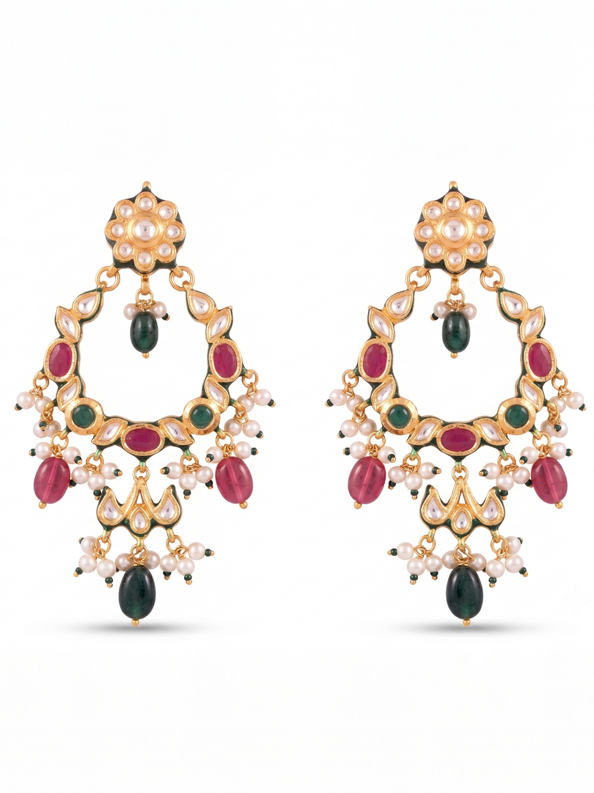 Jewel Street Kundan Navratan Earrings