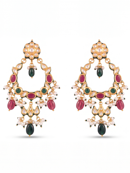 Jewel Street Kundan Navratan Earrings