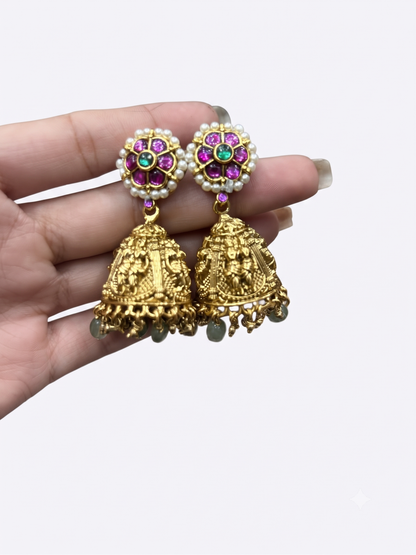 Royal Temple Jewellery Ram Darbar Haram with Emerald & Ruby Accents