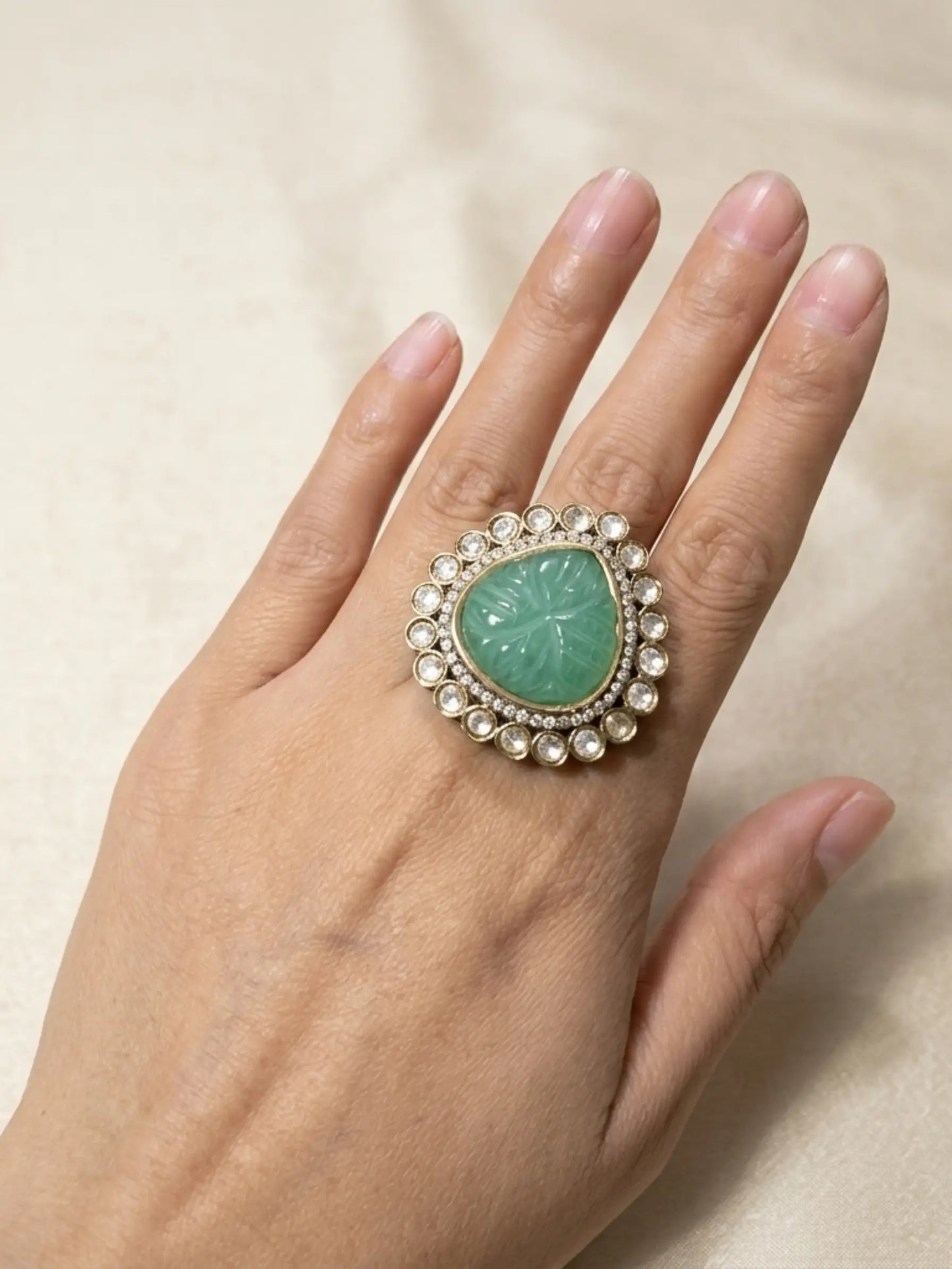 Ethnic stone rings for women for weddings and parties