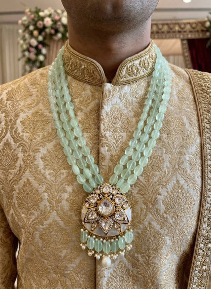 Royal Groom Mala with Green Beads