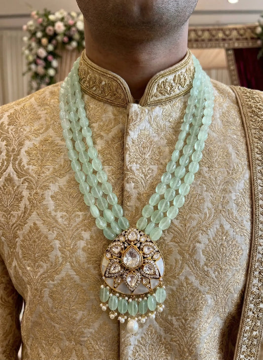Royal Groom Mala with Green Beads