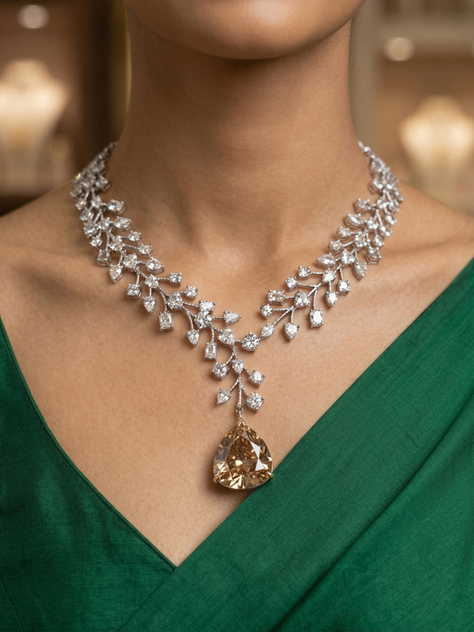 swarovski earrings and necklace set for women