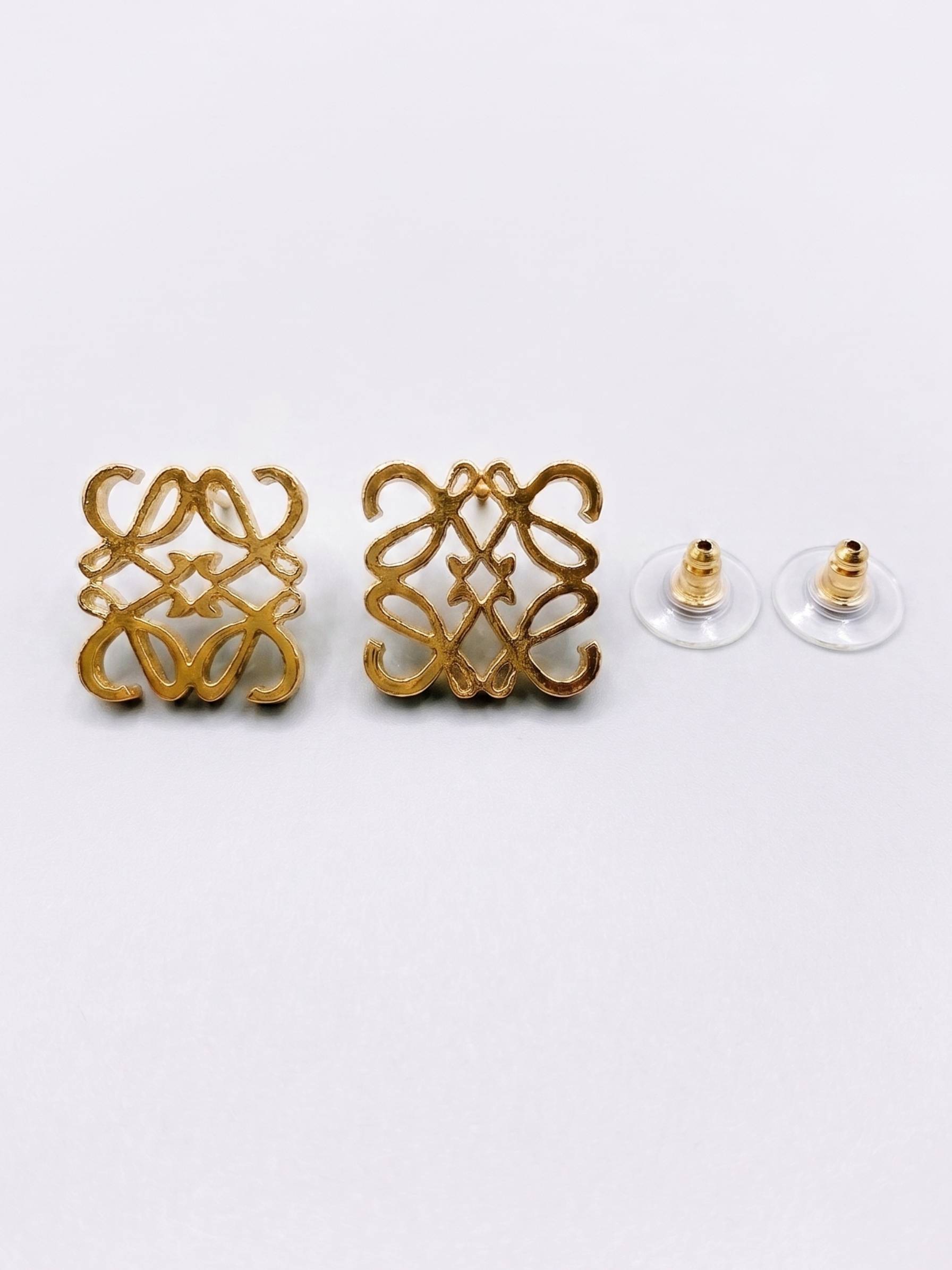 Jewel Street Silver 925 Earrings for Women - Gold Anagram Stud Earrings and Fancy Ear Tops