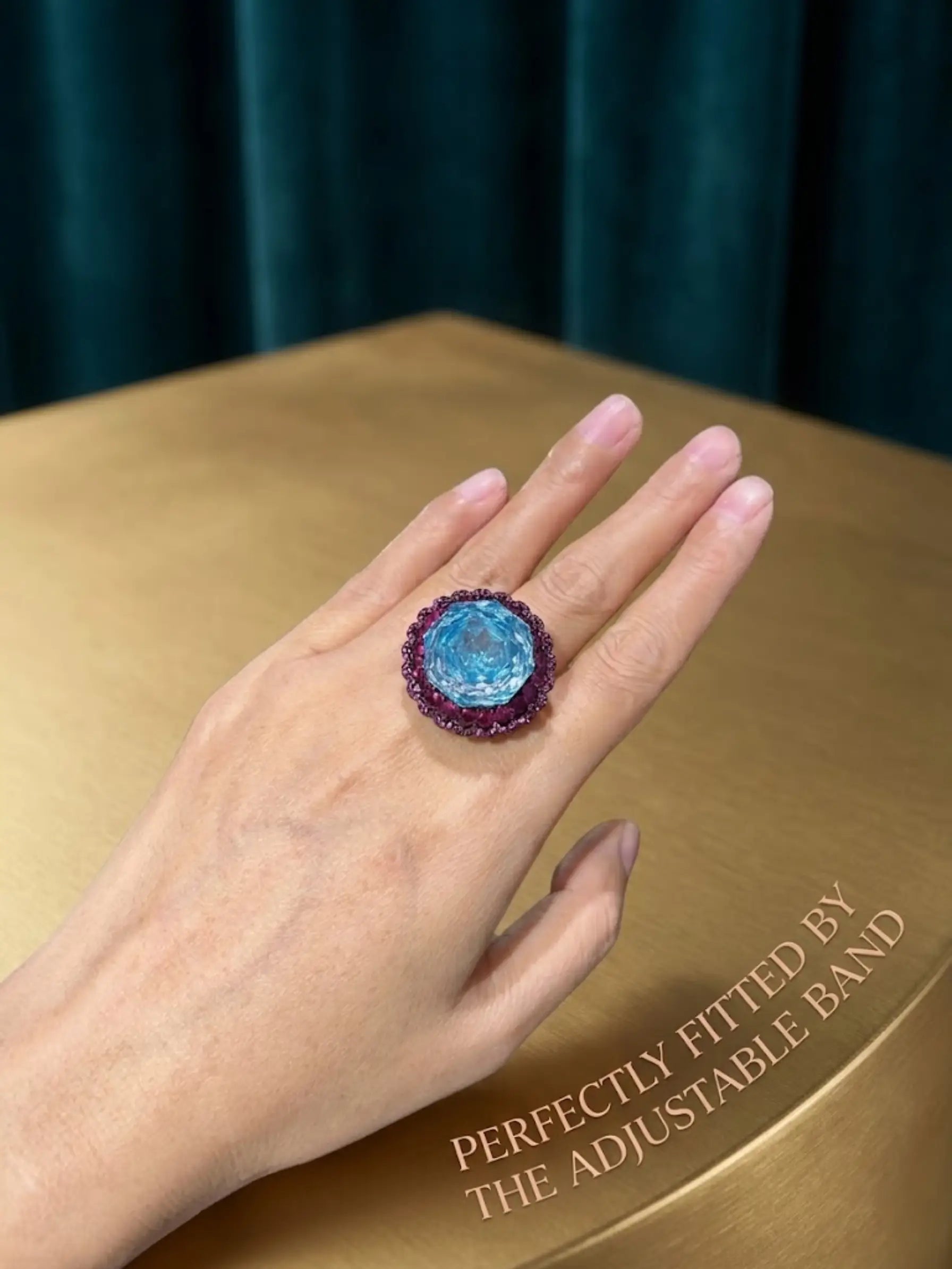 Adjustable rings for women with Swarovski crystals