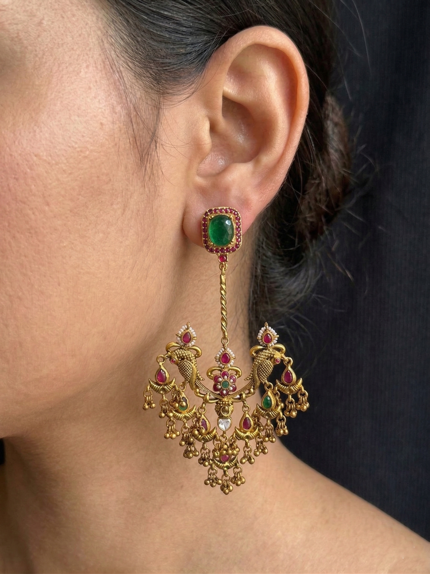Traditional Temple Earrings Design For Women | Ethnic Stud Earrings
