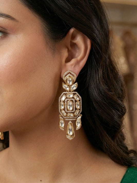 Statement Gold-Plated Kundan Jewellery Set for Festive Occasions