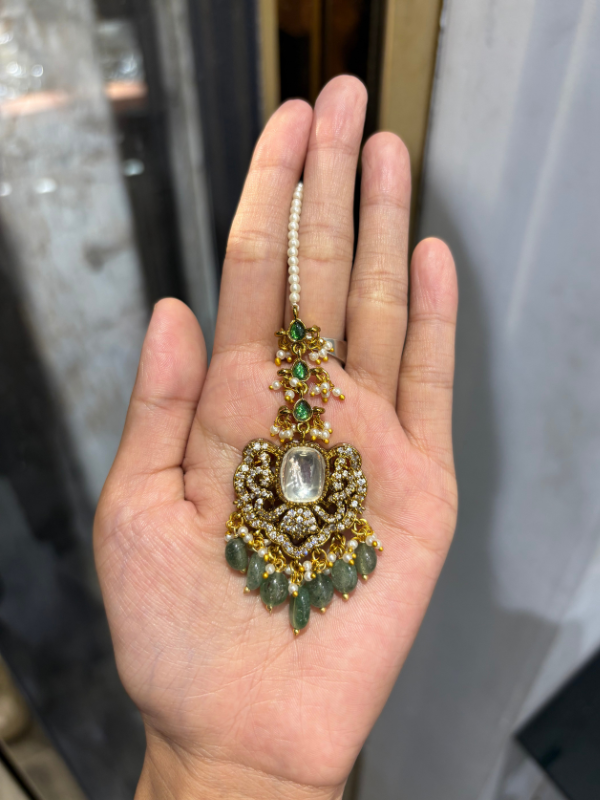 Victorian Green Beads Tikka