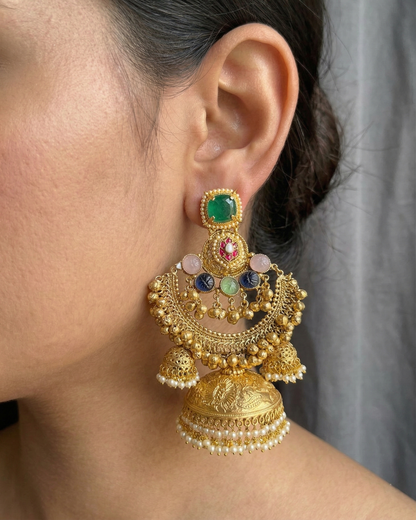 Vintage Jhumki Earrings Design For Women | Traditional Stud Earrings