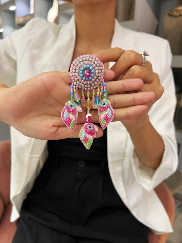 Bird Embroidery Earrings