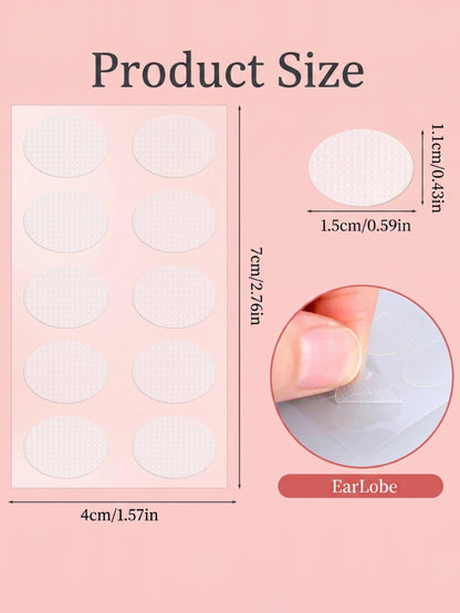 Jewel Street Invisible Ear Lobe Lifter For Sensitive Ears | Support Patches for Heavy Earrings (20 Patches)
